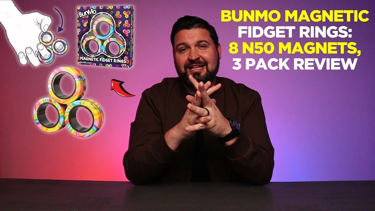 BUNMO Magnetic Fidget Rings: 8 N50 Magnets, 3 Pack Review