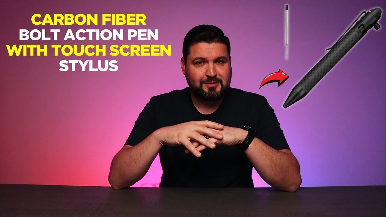 Carbon Fiber Bolt Action Pen with Touch Screen Stylus
