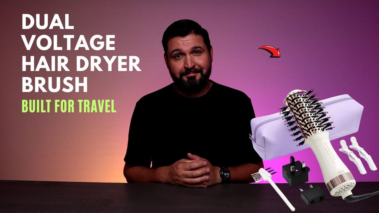 Dual Voltage Hair Dryer Brush Built for Travel