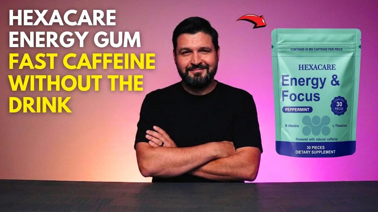 HEXACARE Energy Gum: FAST Caffeine Without the Drink