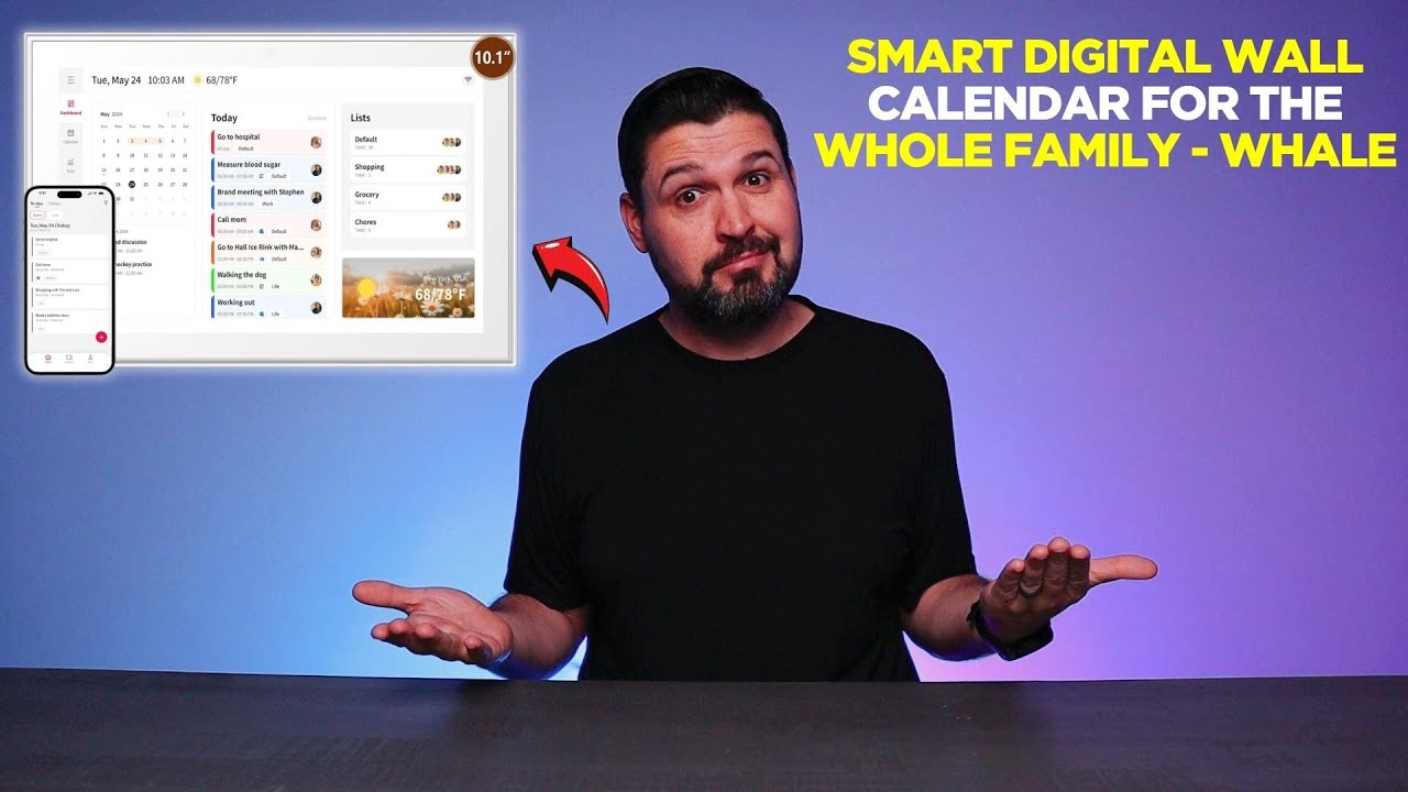Smart Digital Wall Calendar for the Whole Family - Whale