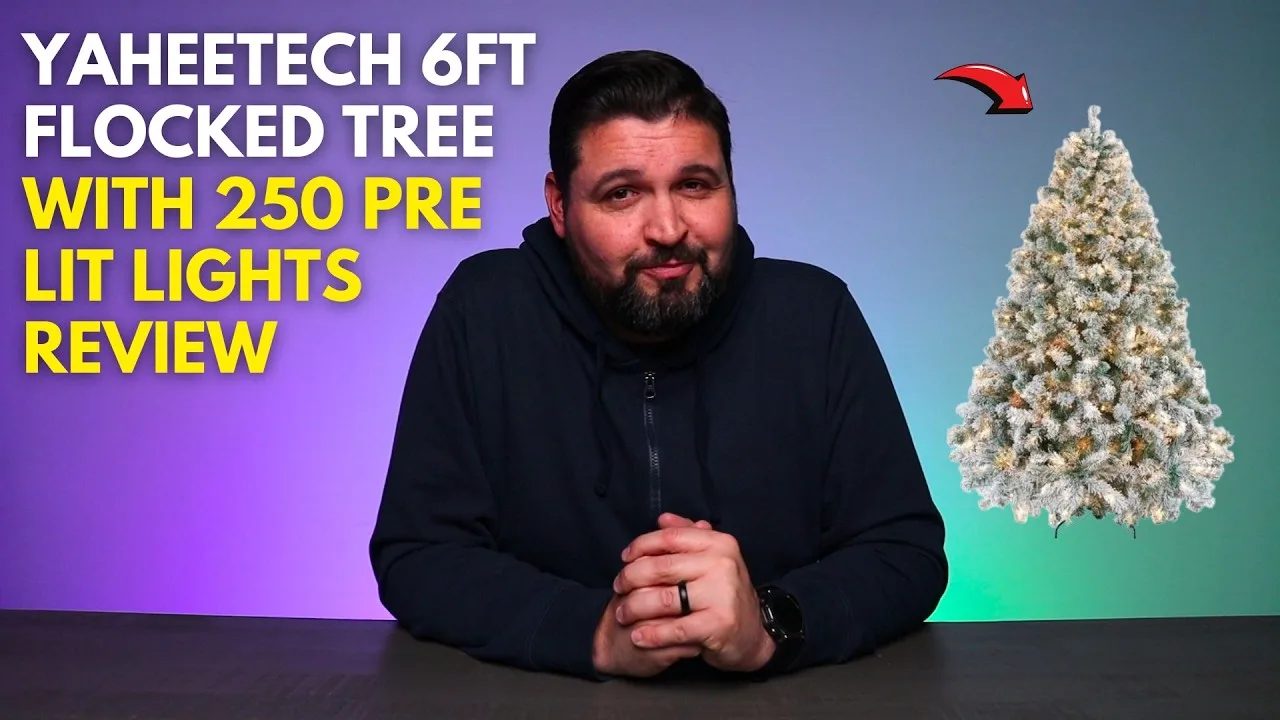 Yaheetech 6ft Flocked Tree with 250 PRE-LIT Lights Review
